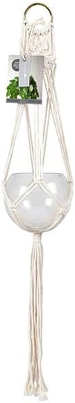 Burgon & Ball Plant Pot Hanger, Cotton, Beige, Medium