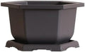 CZ Grain Large Hexagonal Bonsai Pot and Drip Tray - 11 inch Container with Tray (1 Pot)