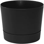 Root & Vessel Majestic Mid-Century Modern Low Profile Cylinder Pot, Matte Black, 8.5"