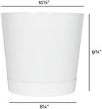 Novelty Majestic Full Depth Cylinder Pot, Glossy White, 10-Inch (10102)