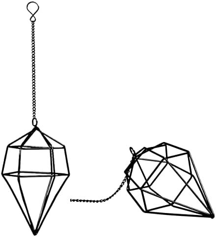 Iron Air Plant Holder, 6PCS Geometric Tillandsia Stand - Wall Mounted Hanging Planter for Home Office Decor, Black Metal Himmeli Craft for Air Ferns, Small Airplants Display