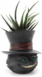 Unique Black Cat Head Little Planter Pot, Cute Succulent Indoor Flower Pot, Funny Novelty Resin Plant Flowerpot with Drain Hole, Cat Pen Brushes Holder, Lovely Desk Room Home Decor