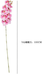 Artificial Phalaenopsis Orchid Realistic Faux Flower for Home Decoration, Hallway, Dining Table, and Living Room(9headsGreen)