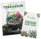Creations by Nathalie DIY Terrarium Starter Kit - Small Terrarium Kit with Moss, Soil, Pebbles, Tools, Crystals & Figurines - Fun Gardening Craft Supplies for Adults & Teens - Handcrafted in USA