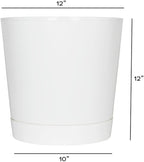 Novelty Majestic Full Depth Cylinder Pot, Glossy White, 12-Inch (10122)