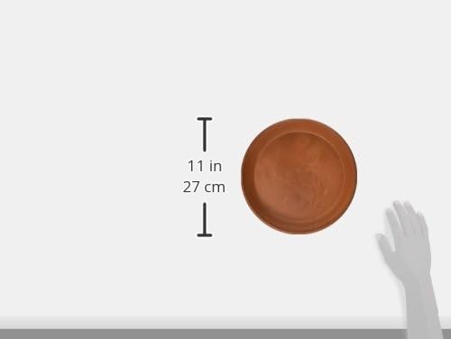 PSW Pot Collection AP25TC 10-inch Plastic/Stone/Wood Composite Plant Saucer Drip Tray – No Drainage Hole (Drillable), Indoor/Outer Water Tray, Terra Cotta Color