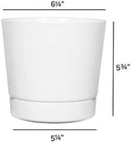 Novelty Majestic Full Depth Round Cylinder Pot, Glossy White, 6-Inch (10062)