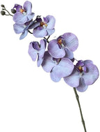 Artificial Phalaenopsis Orchid Realistic Faux Flower for Home Decoration, Hallway, Dining Table, and Living Room(7-headgrayandpurple)