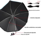 Chair Umbrella with Clamp,46 inches UPF 50+ Clip on Parasol for Patio,Beach Chairs,Strollers,Wheelchairs,Golf Carts