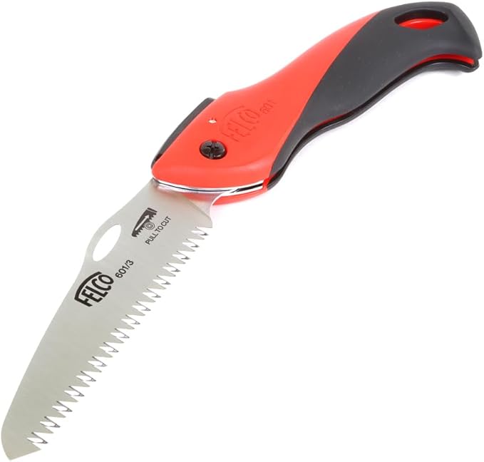 FELCO 601 Folding Pruning Saw – Compact Pull-Stroke Saw for Gardening & Vineyard Use | Tree Branch Cutter | Folding Handsaw with Chrome-Plated 4.7" Blade, Non-Slip Handle, Blade Lock, Swiss Precision