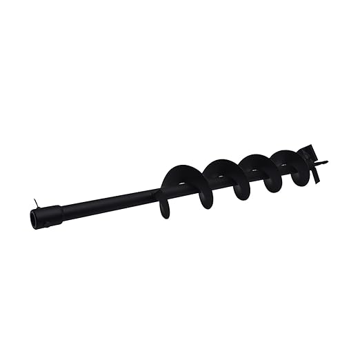 4-in Earth Auger Drill Bit, Garden Plant Flower Auger Rapid Planter Compatible Gas Powered Post Fence Hole Digger with 3/4 Shaft
