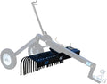 Titan Attachments 4' Landscape Rake Add-On Transformer Tow Frame, Bolt-On Rake, 24 Tines, Gardening Tool, Landscaper, and Grass Comb