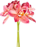 Six-Headed Orchid Bouquet - Elegant Floral Arrangement for Living Room, Weddings, and Photography Props(DarkPink)