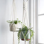 Burgon & Ball Plant Pot Hanger, Cotton, Beige, Medium