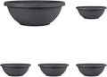 The HC Companies 20 Inch Large Garden Bowl Planter - Shallow Plant Pot with Drainage Plug for Indoor Outdoor Flowers, Herbs, Warm Gray (Pack of 5)