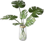 Artificial Monstera Leaves Real Touch Monstera Deliciosa Plant Leaf Stems Faux Tropical Palm Tree Greenery for for Home Indoor Outdoor Decor (Green - Pack of 6pcs)