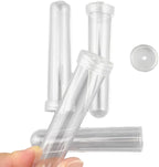 HAHIYO 25PCs 3.5X1Inch Transparent Plastic Floral Tubes Floral Water Tubes Flower Vials with Silicone Cap for Plants Fresh Flowers Arrangement Decoration Milkweed Cutting Florist Supplies