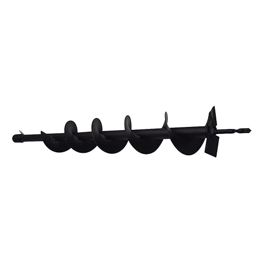 4Inch Auger Drill Bit, Planting Garden Auger Planter Garden Drill Bit Post Hole Rapid Planter Compatible Auger Machine Head with 3/4In Shaft