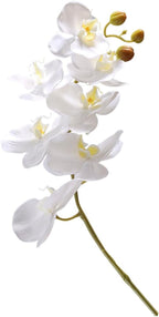 Alipis Faux Orchid Flowers White Phalaenopsis Artificial Flower Stem Lifelike Simulation Orchid Bouquet for Home Decoration Living Room Table Centerpiece