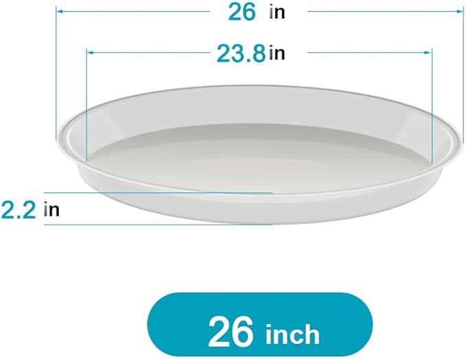VUWEZ 6 Pack of 25 inch Plant Saucer, Plant Tray 25 Inch Round, Plant Saucers for Indoors, Plant Trays for Pots, Flower Pot Saucers, Pot Saucers for Planter 19-26" (25", Brown)