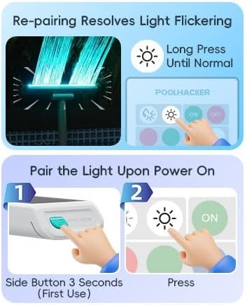 Pool Fountain with 7-Color LED Lights, Above/Inground Pool Fountain Lights with Remote Control, Adjustable Pool Sprinkler Waterfall for Cooling 6-15 Degrees