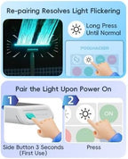Pool Fountain with 7-Color LED Lights, Above/Inground Pool Fountain Lights with Remote Control, Adjustable Pool Sprinkler Waterfall for Cooling 6-15 Degrees