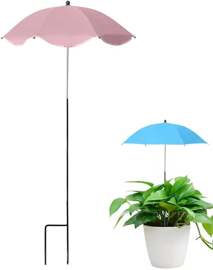 Plant Umbrellas for Outdoor Plants, 23.6inch Adjustable Angles Plant Shade Umbrella Patio, Larger Size Rain/Sun Umbrella, for Potted Garden Bed Flower Pot