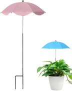 Plant Umbrellas for Outdoor Plants, 23.6inch Adjustable Angles Plant Shade Umbrella Patio, Larger Size Rain/Sun Umbrella, for Potted Garden Bed Flower Pot