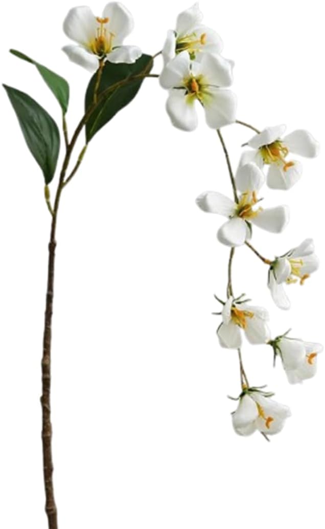 Artificial Flower Decoration Orchid Realistic high-end Bionic Flower Living Room Artificial Flower Living Room TV Cabinet Decoration Ornament Retro Fake Flowers (White 1 Stick)