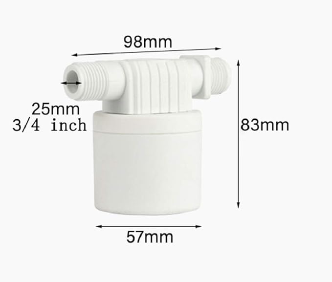 Automatic Water Level Control Valve - Float Valve for Water Tower, Solar Energy, Livestock Pond, Aquarium & Irrigation (3/4" Side entry)