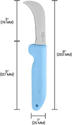Zenport K104-B Harvest Utility Knife, Serrated Blade, 3 Inch Stainless Steel Blade, Blue - 5 Pack