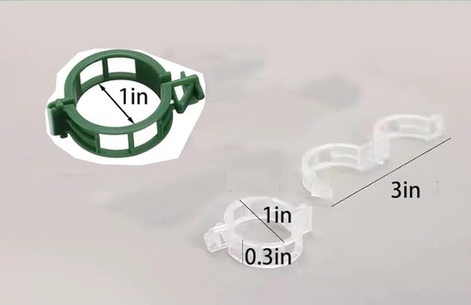 Secured PlasticTomato Vine Clips Support Clips Climbing Plants Garden Clips, Plastic Tomato Grape Vine for Flowers Stem Vine Fixing Clip， (green)