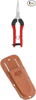 FELCO FELCO322 Model 322 Snips, Red & Leather Holster (F 910) - Tool Pouch for Pruning Shears or Construction/Utility Tools 26 x 16 x 12 cm