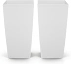 VEVOR 30 inch Tall Planters for Outdoor Plants Set of 2, White Tall Planter for Indoor Plants, Modern Large Planters for Front Porch Patio Balcony, Plant Container Flower Pots with Built-in Drainage