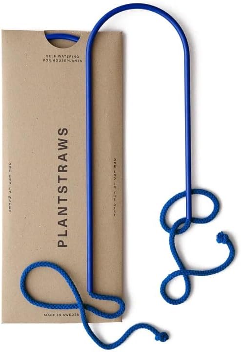 Beautiful Self-Watering Wick System for Effortless Plant Care, Automatic Drip Irrigation, Sustainable & Stylish Scandinavian Design, Ideal for House Plants (M, Klein Blue)