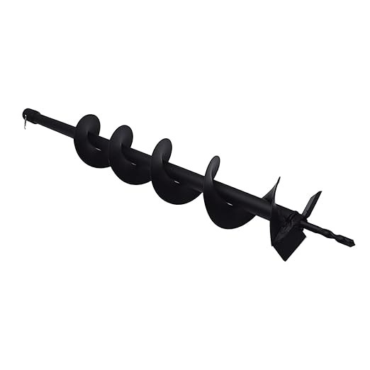 4-in Earth Auger Drill Bit, Garden Plant Flower Auger Rapid Planter Compatible Gas Powered Post Fence Hole Digger with 3/4 Shaft