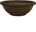 The HC Companies Shallow Planter with Drainage - Contemporary Garden Bowl Planter for Flowers, Herbs & More - Round Succulent Planter Pot for Indoors and Outdoors (24" Chocolate, Pack of 1)
