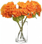 DUYONE 3PCS 22 inch Realistic Artificial Hydrangea Large Flowers Artificial Flowers Dry Flowers Outdoor Wedding Christmas Office Family Party Living Room Table Decoration (Orange)