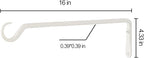 AILIN YELOKIE 16" Plant Hangers 2-Pack - Heavy Duty Rust-Resistant Steel Hooks for Bird Feeders, Indoor/Outdoor Plants & Wall Decor, White