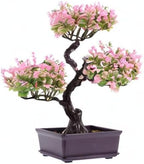 Artificial Bonsai Tree, Fake Potted Bonsai Plants Decoration, Simulation Faux Plants Decor, Desktop Realistic Welcoming Pine Ornament for Home Office Entryway Chests Decor, Pink