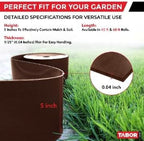 TABOR TOOLS 60 Ft Terrace Board, 5 Inch High, 0.04" Inch Thin, Landscape Edging Coil, Grass Barrier, Bender Board, Garden Liner, ES25. (Brown)