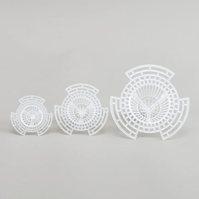 15 Pack Flower Pot Hole Mesh Pad Plastic Cone Bottom Grid Gasket Drain Mat Cover Drainage Screen for Plants Bonsai Gardening Breathable Hydrophobic Anti-Rot Root Prevent Soil Leakage