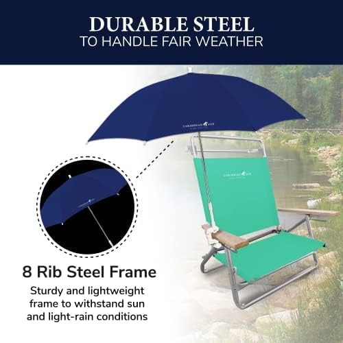 CARIBBEAN JOE Umbrella for Beach Chair, Adjustable and Universal, UV Protection