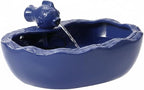 Solar Water Fountain, 11 inch Ceramic Koi Fountain, Blue Glazed Finish, Outdoor Solar Garden Fountain, Solar Powered Fountain for Garden, Tabletop, Balcony, Patio, Deck