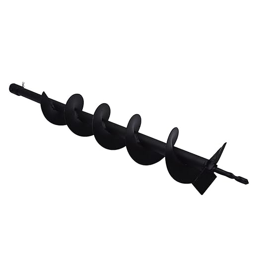 4Inch Auger Drill Bit, Planting Garden Auger Planter Garden Drill Bit Post Hole Rapid Planter Compatible Auger Machine Head with 3/4In Shaft