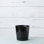 Novelty Root & Vessel Majestic Full Depth Round Cylinder Pot, Glossy Black, 14-Inch (10148)