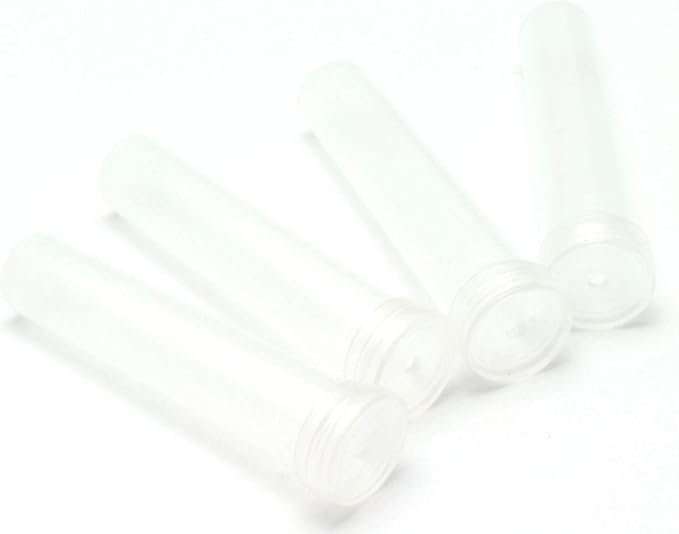 RuiLing 50pcs Transparent Flower Nutrition Tube Plastic Water Tube with Cap to Keep Flower Fresh for Wedding Event Arts Crafts Floral Hydroponic Container 72x18mm