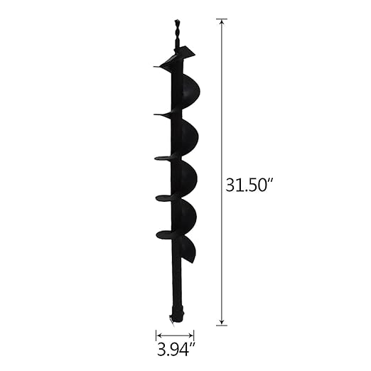 4-in Earth Auger Drill Bit, Garden Plant Flower Auger Rapid Planter Compatible Gas Powered Post Fence Hole Digger with 3/4 Shaft