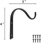 Mkono 10 Pack Iron Wall Hooks for Hanging Plant Lanterns, Plant Hanger Fence Metal Bracket for Bird Feeders, Wind Chimes, Mason Jar Sconces, Light Outdoor Indoor Rustic Home Decor, 3 Inch