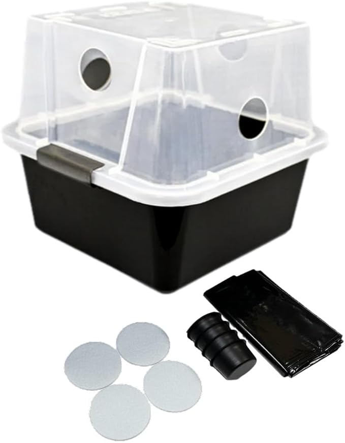 Myco Labs Grower's Select 28Q Cube Mushroom Monotub Fruiting Chamber with Filter Disks and Liner